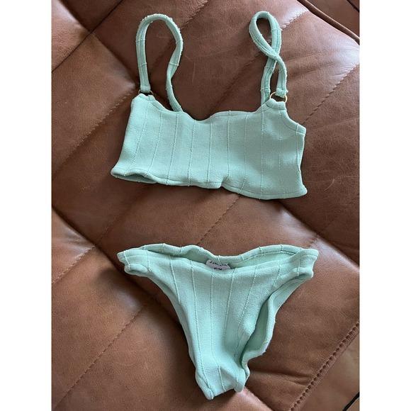 Hunza G Eunice Nile Light Green Mint Pistachio Bikini - Picture 1 of 4